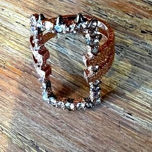 Beautiful ring, Alexis Bittar Swarovski rhinestones/Rose Gold plated, s5 w/ bag